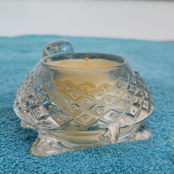 Vintage Avon Fostoria Crystal Turtle Candle - Picture 4 of 10